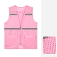 thumbnail image 2 of Kids High Visibility Safety Vest Jacket Reflective Strips Casual Zipper Up Coat Summer Breathable Loose Outdoor Athletic Clothes with Pocket, 2 of 6