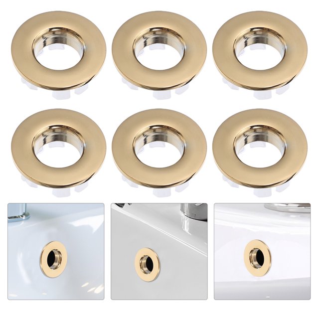OULII 6Ud Protector Dorado De Orificio Para Rebosadero De Lavabo En Con Elegante