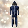 thumbnail image 3 of Hwmodou Matching Christmas Pajamas For Family Cozy Homewear Snowflake Print Hooded Loungewear Holiday Santa Claus Sleepwear Xmas Pjs Set For Couples And Kids, 3 of 7