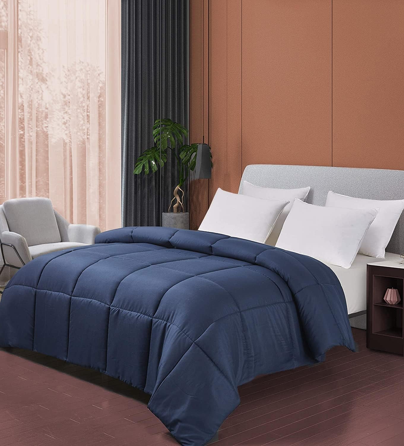 Blue Ridge Home Fashions Down Alternative All Season Comforter - Hypoallergenic Polyester Fill Twin