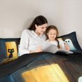 thumbnail image 4 of Feelyou Spooky Ghost Black Cat Twin Comforter Sets, Cartoon Halloween Bedding Set, Navy Yellow, Black Reversible, 2 Pieces, 1 Comforter and 2 Pillowcases, 4 of 7