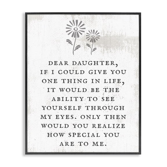 Stupell Industries Rustic Lodge Dear Daughter How Special You Are Black Framed Giclee Art, 11 x 14, by Lil' Rue