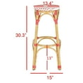 thumbnail image 4 of SAFAVIEH Kipnuk Stool Red/White (Indoor/Outdoor) Red / White, 4 of 5