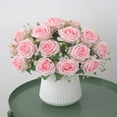 thumbnail image 4 of Guozer Simulation Rose Bouquet 9 Heads Home Living Room Decoration Flower Arrangement Fake Flower Decoration High-end Simulation Flower Art, 4 of 7