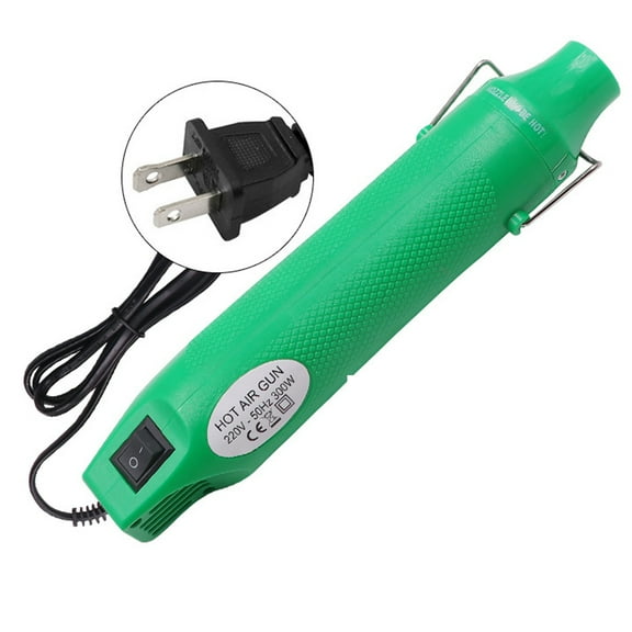 Digital Display Hot Air Gun, High Temperature 300°C Adjustable, Small Industrial Heating Baking Tool For Electronic Car Film Installation One Size Green