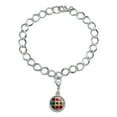 thumbnail image 2 of Vinyl LP Records Rainbow Colored Background Silver Plated Bracelet with Antiqued Charm, 2 of 5