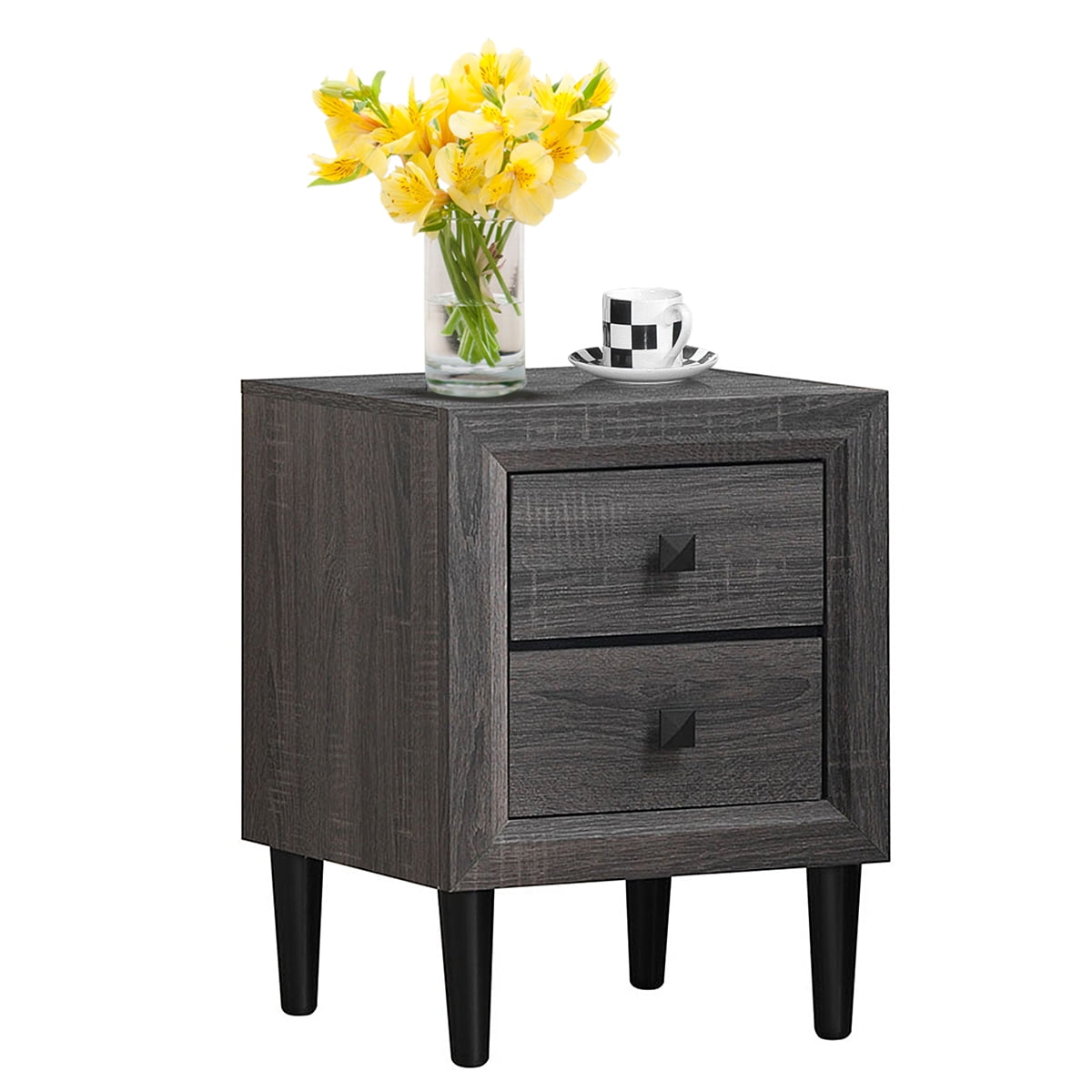 grey bedside table