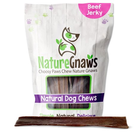 UPC: 0855357007192 | Nature Gnaws Beef Jerky Springs 9-10 (20 count) Dog Treats