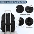 thumbnail image 4 of Mochila de viaje EMPSIGN para portátil de 17 pulgadas negra para mujer, 4 of 7