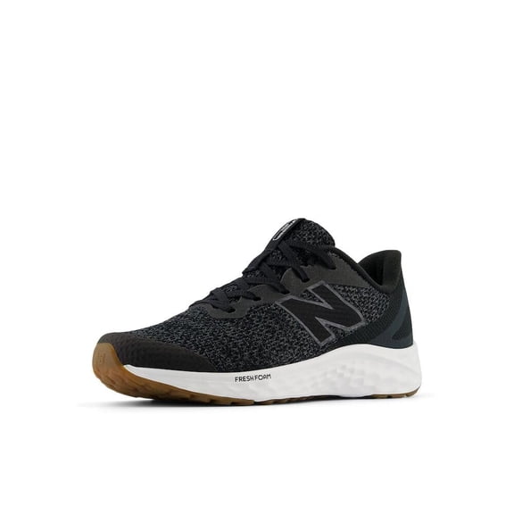 New Balance KIds Arishi Fresh Foam v4 Sneaker, BLACK/PHANTOM, 5.5 XW Big Kid 8-12 Years