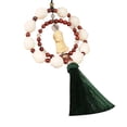 thumbnail image 4 of jiaping Wood Buddha Car Hanging Pendant with Tassel 21.6inch Long Interior Accessory Dark Green Tassels, 4 of 9