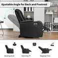 thumbnail image 4 of Bonzy Home Electric Power Recliner Chairs Set of 2 LED Light Breathable Leather USB Ports and Cup Holders Home Theater Seating with Hidden Arm Storage Movie & Media Room Chairs, 4 of 7