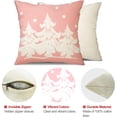 thumbnail image 4 of Pink Christmas Pillow Covers 18x18 Set of 4 for Christmas Decorations Merry Christmas Tree Believe Snowflake Winter Holiday Decor Throw Cushion Case for Home Couch, 4 of 6
