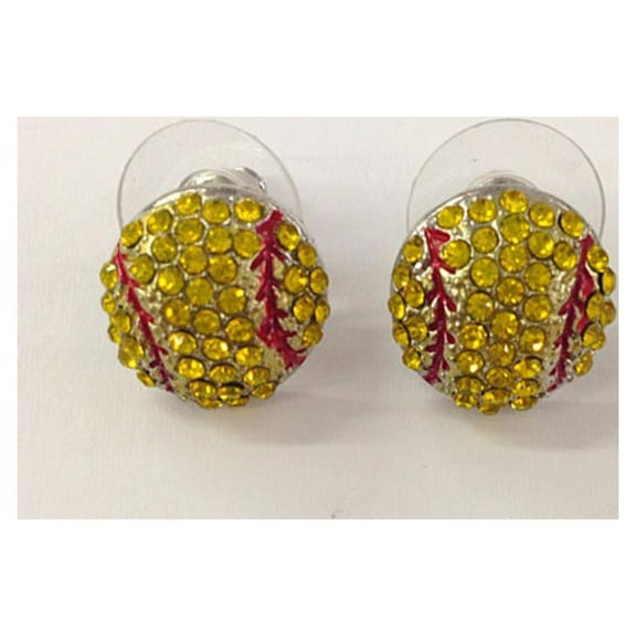 Rhinestone Softball Stud Earrings / Gift for Sports Mom / Sports Team / Gift for Her / Softball Mom / Fashion Earring