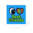 thumbnail image 5 of 3drose, Bright Eye Heart I Love Best Friends, 6 Greeting Cards with Envelopes, 5 of 7