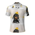 thumbnail image 2 of Daiia Dachshund Sitting in Bathtub Pattern Men’s Polo Shirts,Solid Deck Shirt,Classic Fit, Breathable Cotton Polo for Casual and Sport Wear-, 2 of 7