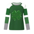 thumbnail image 5 of Cavosen Saint Patrick Day Cute Shirts for Women Long Sleeve Holiday Shamrock Green Print Tees Pullover Round Neck Festival Blouse Blessed Vacation Trendy Tops Dressy Tshirts L, 5 of 5
