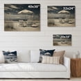 thumbnail image 4 of Designart "Monochrome Seashore Seats" Nautical & Beach Print on Natural Pine Wood, 4 of 5