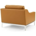 thumbnail image 6 of Modway Harness Stainless Steel Base Leather Sofa & Armchair Set in Tan, 6 of 6