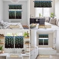 thumbnail image 6 of Blue Floral Spring Kitchen Curtains Sets for Windows 24 Inch Length, Summer Vintage Botanical Wooden Rod Pocket Window Treatments Tier Curtains and Valances Set for Bedroom/Bathroom, 6 of 8