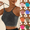 Black, variant on Bras for Women Plus Size Supportive Wirefree Lift Comfort Cross Back Support Smoothing Seamless Full Coverage Bra Hot Pink 6