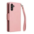 thumbnail image 6 of SaniMore for Samsung Galaxy A34 5G Case, PU Leather 2 in 1 Zipper Wallet Removeable Wrist Strap Card Slots Cash Pocket Kickstand Shockproof Anti-fall Full Protective Shell For Samsung A34 5G, Rosegold, 6 of 15