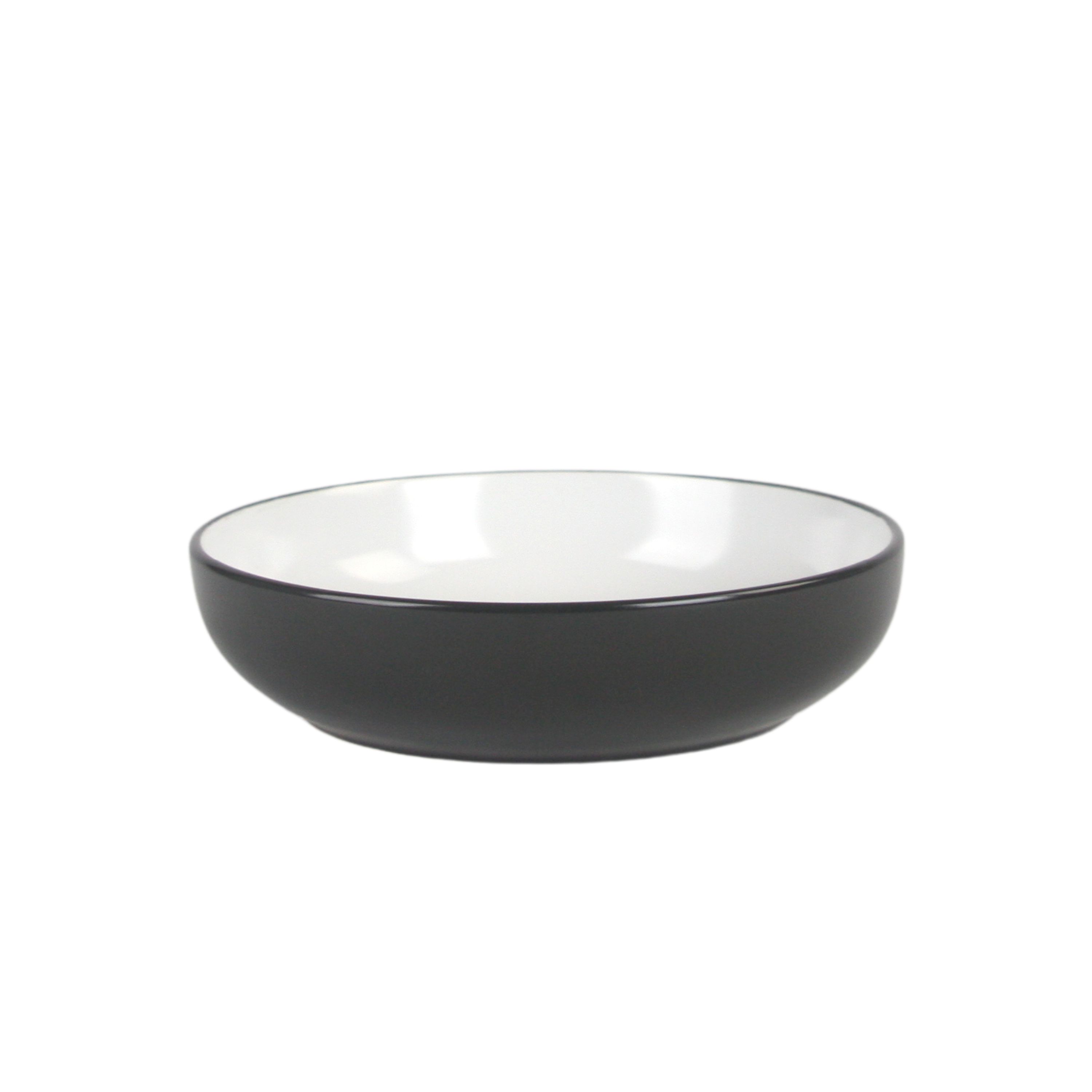 10 Strawberry Street Two Tone Coupe 8.5”/36 Oz. Dinner Bowl Set Of 6, Black/White