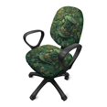 thumbnail image 2 of SCRAWLGOD St. Patrick's Day Vintage Leprechaun Hat Clover Print Green Comfy Office Chair Covers Stretch Breathable High Back Chair Slipcover Easy to Install Universal Swivel Chair Cover, Set of 2, 2 of 7