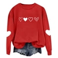 thumbnail image 3 of Valentines Day Long Sleeve Shirts for Women Cute Love Heart Print Graphic Crewneck Pullover Tops Holiday Outfits Sweatshirts, 3 of 9