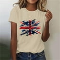 thumbnail image 2 of UVEASISHA July 4th Patriotic Shirts for Women Short Sleeve Religious Faith Shirt Independence Day Novelty Print Graphic Tees Beige L, 2 of 5