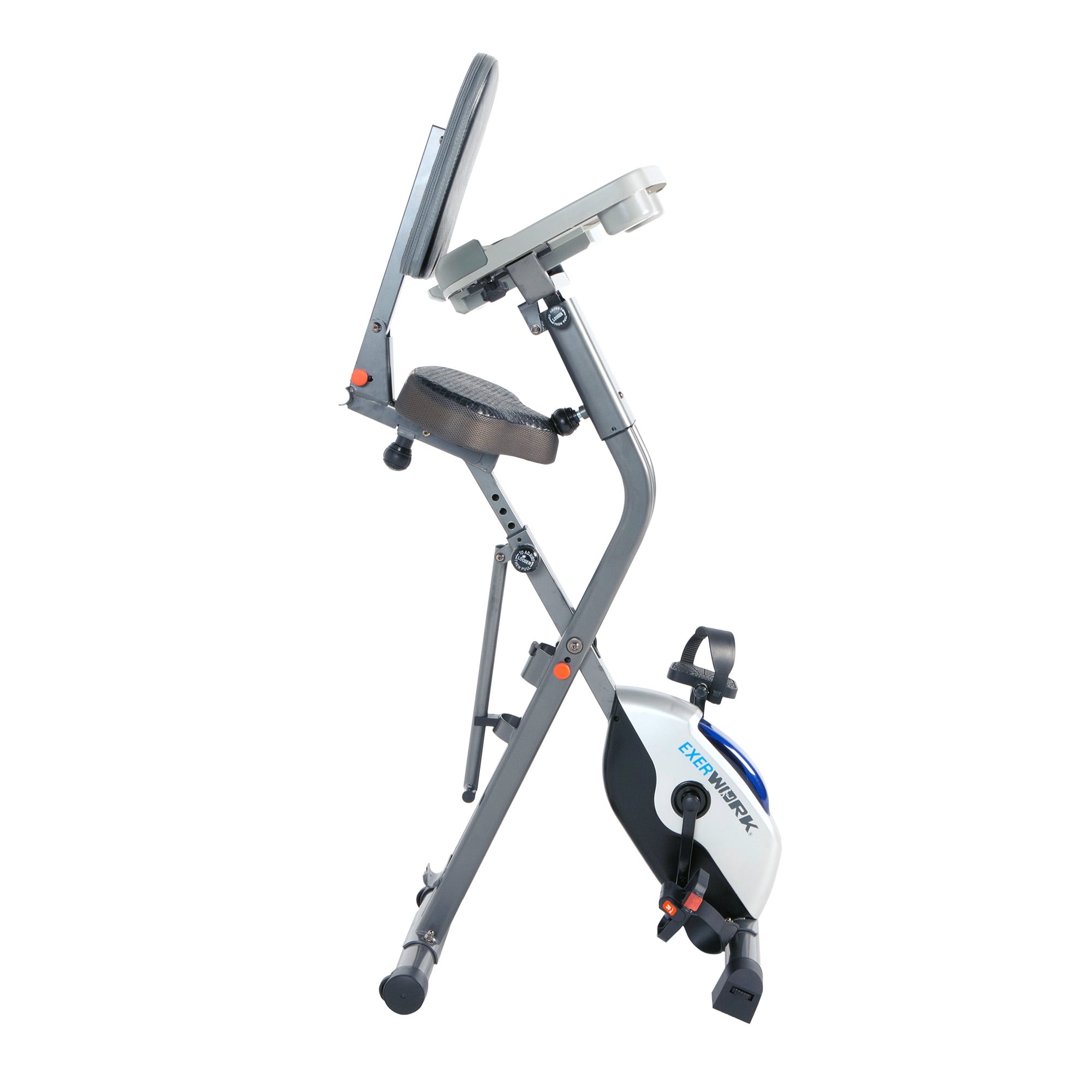 Exerpeutic Exerwork 2000i Bluetooth Folding Exercise Desk Bike with 24 Workout Programs and Free App