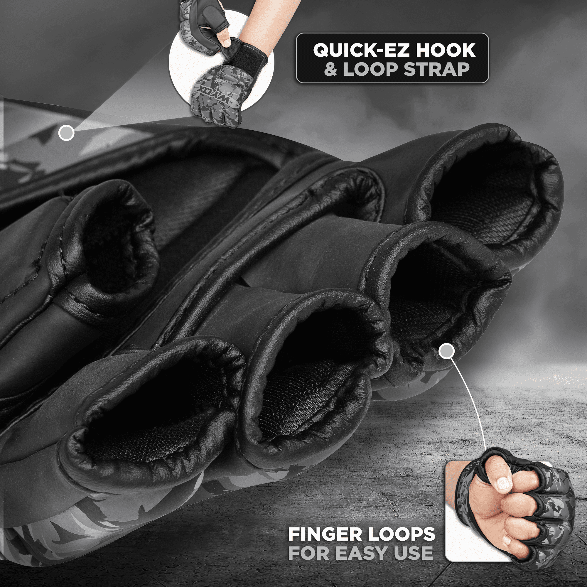 WYOX Fingerless MMA Gloves for Grappling, Sparring, Muay Thai with Fist Protection & Adjustable Wrist Support