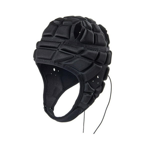 Casco de fútbol con bandera para niños, casco acolchado suave para niños, rugby M Negro