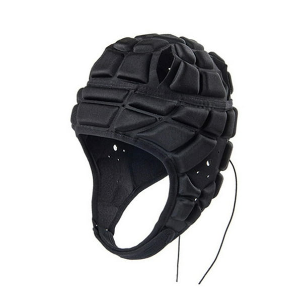 Casco de rugby para niños, equipo protector con acolchado suave, cascos de rugby para tenis M Negro