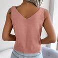 thumbnail image 3 of DuoJiaJ Women Casual V Neck Button Fried Dough Twists Top Holiday Sweater Cotton Tank Tops for Women, 3 of 4