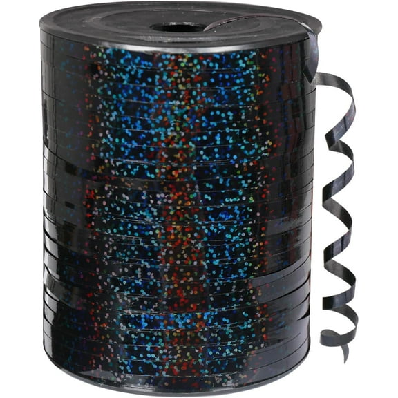 250 Yards Gold Curling Ribbon,0.5cm Wide Crimped Christmas Curling Ribbons for Gift Box Wrapping, Party Decoration, Balloon String, Hair, Ribbons for Florist Flower (black)