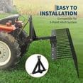 thumbnail image 4 of EDTara Râteau Durable de 60 Pouces pour Paille de Pin, Dents à Ressort en Acier, Compatible avec Attelage Récepteur de 2 Pouces, pour Tracteurs de Pelouse, VTT/UTV**, 4 of 9