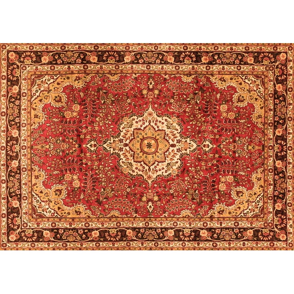 Ahgly Company Indoor Rectangle Persian Orange Traditional Area Rugs, 5' x 8'