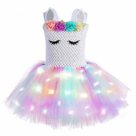 

DAETIROS Temperament Girls （2-10 Years） Dress Spring Autumn Mesh Floral Dress With Hangers Princess T Shirts Light Blue