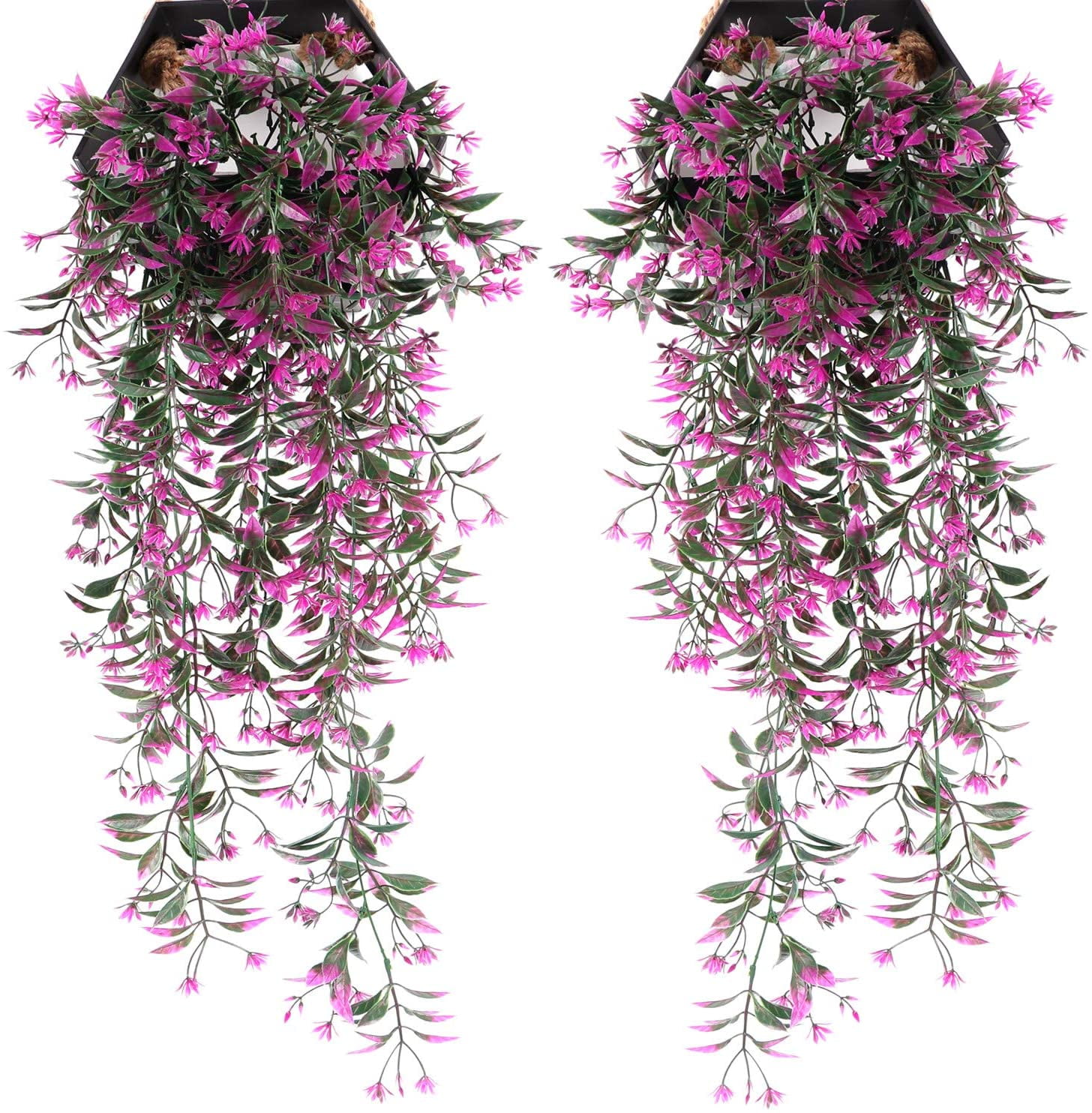 Zukuco 4Pcs Artificial Hanging Vines Flowers Fake Hanging Plant Silk