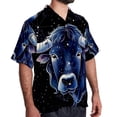 thumbnail image 2 of Taurus Constellation Men's Casual Hawaiian Shirts, Printed Button Down Short Sleeve Summer Beach Tops with Spread Collar - Unisex, 2 of 6
