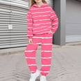 thumbnail image 2 of MKOSPLRT Kids Sweatsuits 2 Piece Set Striped Tracksuits Fleece Hoodies Jogger Sweatpants Baggy Fall Outfits with Pocket 4-15Y, 2 of 6