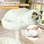 AIWIKIDE 39.37 Cat Tree Cat Tower with Cat Condo and Big Hammock for Indoor Small Cats,Beige