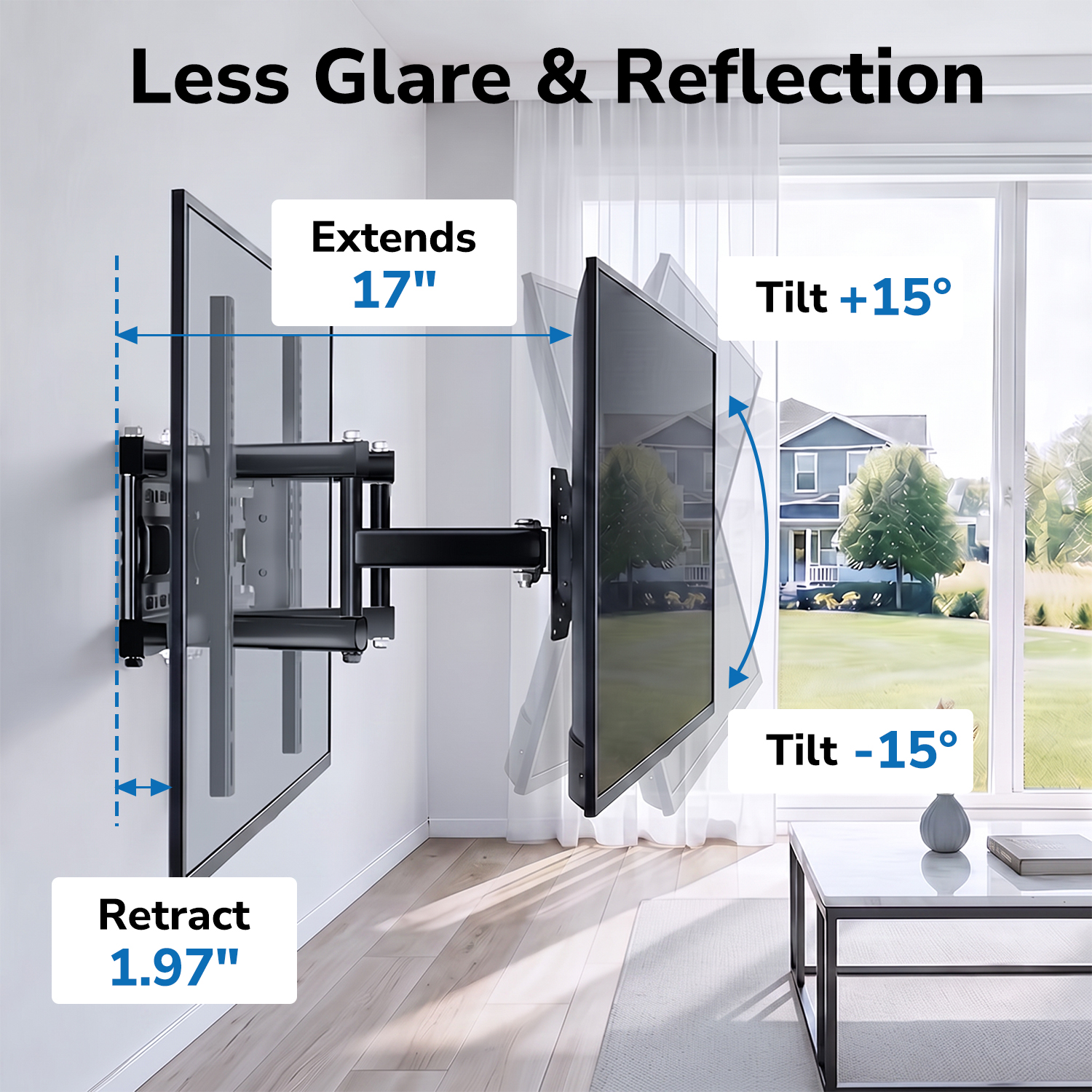 YUANYE Full Motion TV Wall Mount for 32-80 Inch TVs photo 6