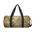 thumbnail image 3 of Rocae Vintage World Map Print Round Travel Duffel Bag and Fitness Bag, Women's Waterproof Weekend Tote, Men's Travel and Fitness Essentials, 3 of 8