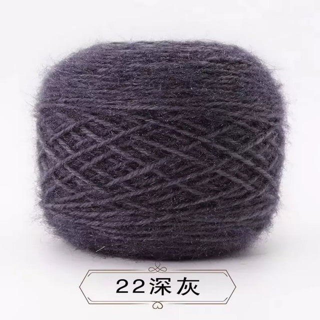 Nvzi Hilo para ganchillo, 2 ovillos, 300 g en total, perfecto para proyectos de ganchillo, hilo suave y resistente, gris oscuro.