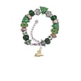 thumbnail image 2 of Goldtone 3-D Flying Bat with Crystals Green Christmas Bead Bracelet, 2 of 4