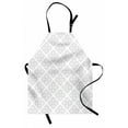 thumbnail image 1 of Modern Apron, Grid Style Diagonally Arranged Square Motifs Print on Plain Backdrop Illustration, Unisex Kitchen Bib with Adjustable Neck for Cooking Gardening, Adult Size, White Pearl, by Ambesonne, 1 of 4