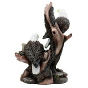 Wildlife Habitat Bald Eagle Family In Nest Statue 12H Eagle Mate With Nestlings
