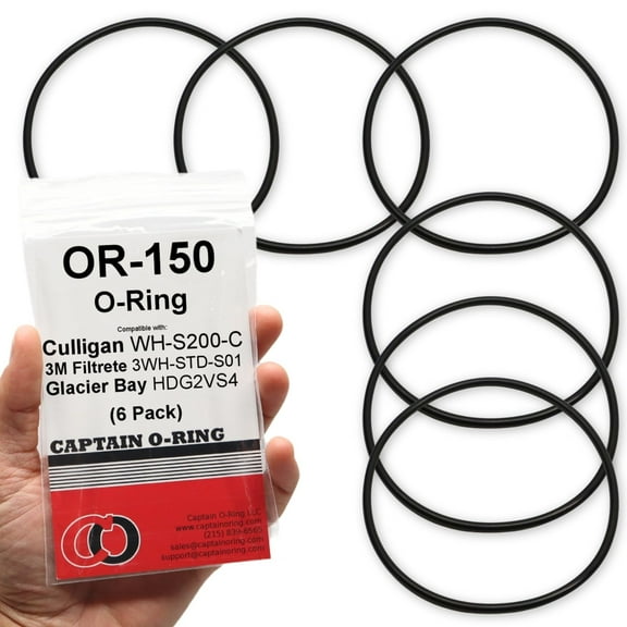 Captain O-Ring - Replacement OR-150 O-Rings for for Culligan Water Filter Housing Gasket Seals 6 Pack [WH-S200-C, 3WH-STD-S01, HDG2VS4]